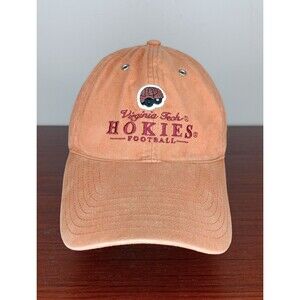 VTG Virginia Tech Hokies Football Strapback Cap Orange Distressed Unstructured
